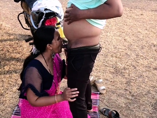 Indian Wife Outdoor Blowjob Licking Fingered and Fucked
