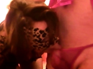 Italian Mom in Lingerie Gives a Blowjob