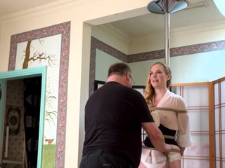 Amateur Blonde Chick Strips To Thong