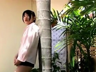 Asian girl showering outside softcore