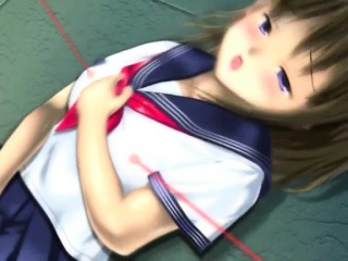 Hentai cutie in school uniform masturbating...