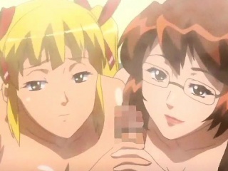 Busty anime lesbians rubbing...