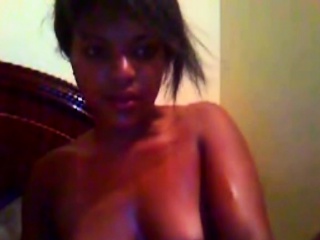 Young Ebony Girlfriend Films Herself Masturbating On Bed...