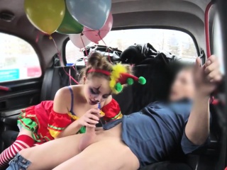Gal In Clown Fucked By The Driver For Free Fare...