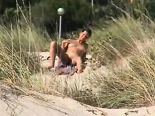 Naked beach teen caught masturbating voyeur