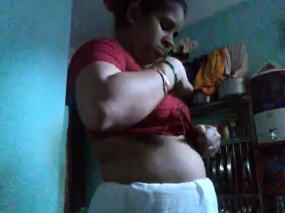 Indian Wearing Saree After Bath...