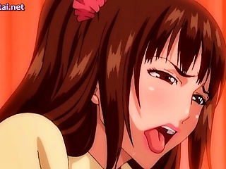 Anime slut gets licked...