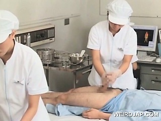 Sweet Asian Nurses Giving Handjob Cum Sample...