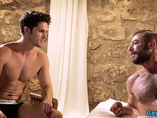 Muscle daddy anal sex with creampie