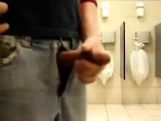 Bigcockflasher caught wanking restroom...