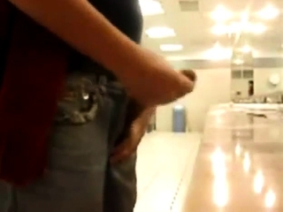 Bigcockflasher - caught wanking in public restroom
