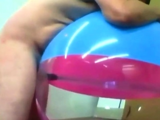 Big inflatable beach ball fuck cum...