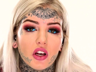 Behind the scenes for amber lukes new face tattoo