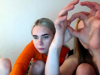 Softcore lesbian kissing action