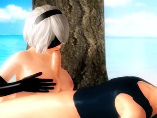 Nier automata horny 2b suck huge thick cock sex collection