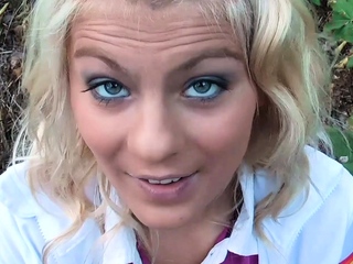 Cute German Girl Talk To First Pov Suck Outdoor By Stranger...