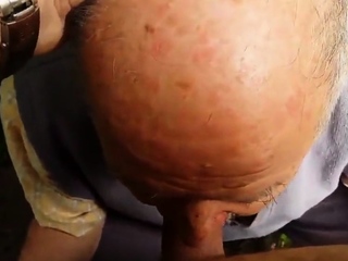 Very old man sucking cock...