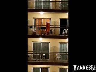 Public sex on the balcony