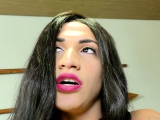 TS Bruna Gomes Reams Her Ass With Dildo