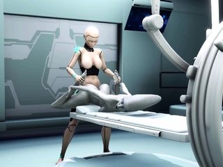 Female android an alien lab...