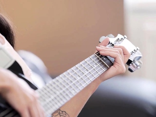 OLD4K. Petite cutie has fun with hard instrument