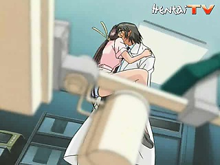 Sexy hentai nurse gets fucked by her doctor on his sex table