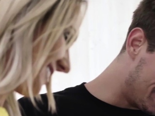 Ts Kayleigh Coxx sucks stepbros cock