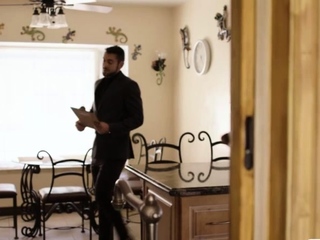 Hot shemale and her girlfriend fucked by real estate agent