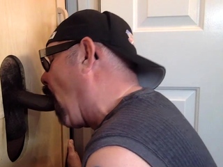 Gray Dilf Blowing And Tugging Two Gloryhole Dicks In Trio...