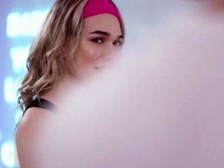 Blonde shemale dancer barebacks the ass of her guy partner