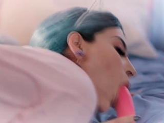 Horny shemale gets ass toyed and bareback fucked by neighbor