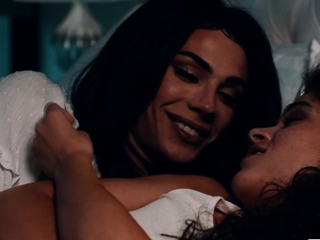 Teen stepdaughter licked and fucked by her shemale stepmom