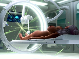 Hot shemale sex cyborg fucks a young blonde in surgery room