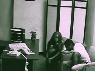 Black couple fucking in office