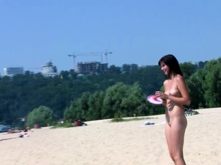 Bombastic young nudist babes sunbathe nude...