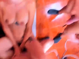 Four guys gangbang and double penetration with latina teen l