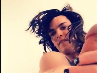 Busty tranny solo masturbating