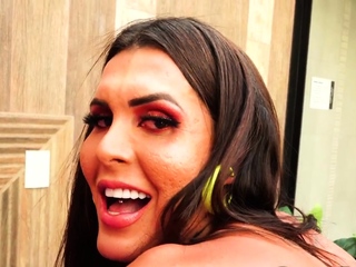 Doggystyled transsexual fucked by male