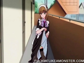 Anime maid masturbates