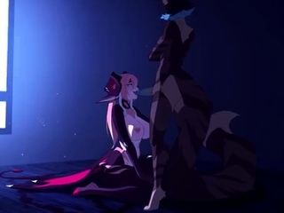 Femboy sucked off by Succubus