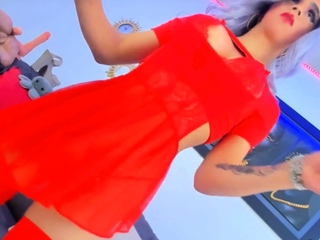 Hot Shemale Masturbate Her horny dick