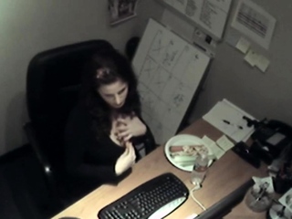 Naughty workplace teen solo