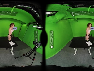 VRB Trans public sex on TV with ladyboy redhead VR Porn