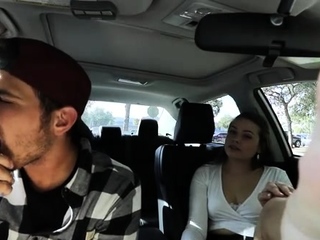 Busty brunette foot fetish and footjob in nylons