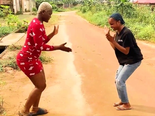 African lesbians dance ending in hot sex