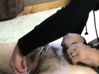 chastity belt on, mouth fucked with strapon