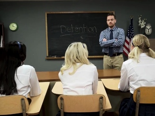 Attractive college students seduces their crush trainer