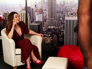 Voyeur CFNM bae in lingerie teases Black