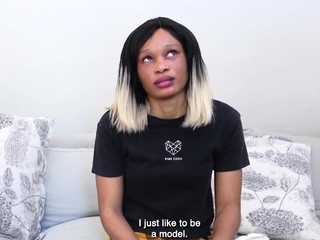 Beginner African mannequin visits an audition