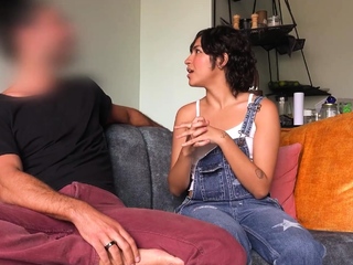 Cute Beginner Latina Hippy Stretched by Yoga Treacher